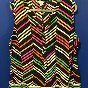crown & ivy Multicolor Chevron Blouse